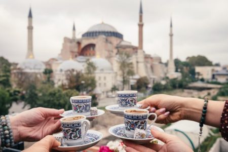 People in Istanbul drinking Turkish Coffee